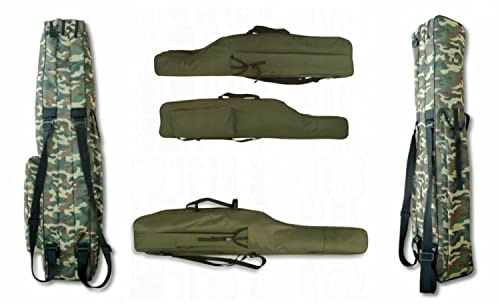 KB Tools Fishing Rod Bag With Carry Strap – Waterproof Cover – Rod Holdall For 1, 2 or 3 Rods – Fishing Pole Bag In 2 Colours – Case For Tackle, Reels