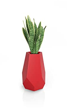 Monumo®️ Bari Blumentopf Groß XXL mit Innenkasten wetterfest, Blumenständer für Garten, Pflanzentopf für Balkon, moderner Blumenvase, Blumenkübel, viele Farben (46 cm x 46 cm x 71 cm, Rot)