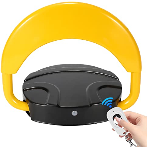 Jopassy 1xParkplatzsperre mit Fernbedienung-Antikollision 180° Ferngesteuerter, Wasserdicht Automatische parkplatzsperre, mit 2 Fernbedienungen, Intelligente Auto-Parksperre Alarmfunktionen.