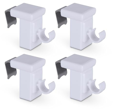 Bestlivings Set di 4 morsetti – per aste da caffè Ø 10 mm – telaio finestra 10 – 27 mm – fissaggio di ricambio – senza forare, viti, colla, montaggio semplice