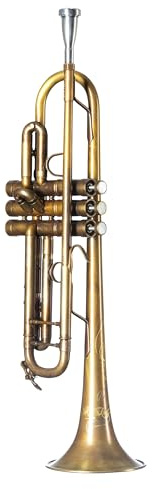 Monzani MZTR-700V Bb-Trompete, Unlackiert, Messing Schallbecher, Monel Ventile, inklusive Mundstück und Koffer