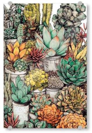artboxONE Acrylglasbild 120x80 cm Natur Sukkulenten und Kakteen N - Bild sukkulenten Blumen Blumen