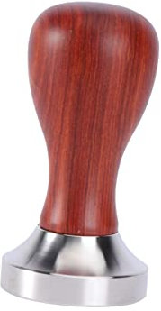 MAGICLULU 49mm Red Sandalwood Stainless Steel Coffee Tamper Flat Base Unibody Structure for Handheld Espresso