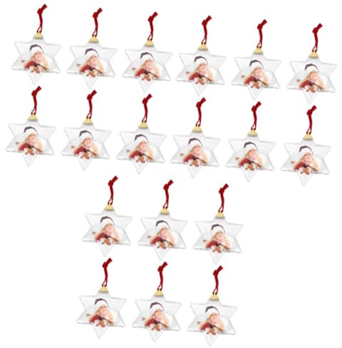DECHOUS Hochzeitsdekoration 18 STK Fotokugel-anhänger Baumschmuck Hängende Fotodekoration Weihnachtsfoto-ornamentball Befüllbare Foto-Ornament-Kugel Weiß Aufhänger Plastik Weihnachtsbaum
