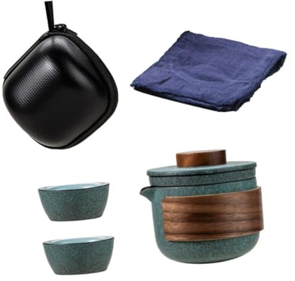 OUNONA Portabler Tee-Set Mit Teeglas Und Teetasse Reise-Kungfu-Tee-Set Für Unterwegs Hause Langlebig Und Sicher