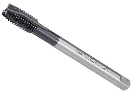 CoCud Taraud à Filetage Métrique M12x1.75, Revêtement TICN en Acier Rapide HSS - (Applications : pour creuser et Tarauder l'Aluminium et l'Acier Inoxydable)