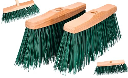 ToolSpace Lot de 2 balais d'extérieur/intérieur 24 cm Balai pour tâches Difficiles, Balai de Rue, de Jardin, de Sol, d'angle Domestique pour terrasse, Garage, Pont supérieur