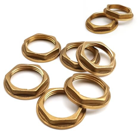 LERANXIN 6 Pièces Ecrou Arrière Bridé, 3/4 Écrou de Verrouillage Femelle, G3/4 Robinet en Laiton Écrou de Raccord, pour Accessoires de Robinetterie Sanitaire de Lavabo de Salle de Bain