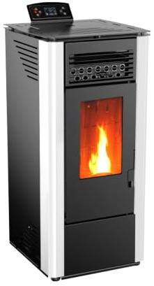 EIDER BIOMASA Estufa de Pellets KING 10 – 9,89 kW – Rendimiento 92% – Hasta 245 m³ – Tolva 15 kg – Programable WiFi – Encendido Rápido – Clase A+