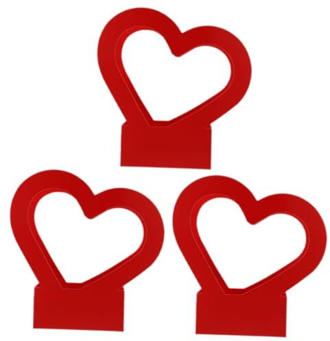Warmhm 3Er-Box Liebe Koffer Blumenstrauß Geschenktüte Blumensträuße mit Tragegriff Herz- valentinsgeschenk valentinstagsgeschenk Blumenkorb aus Papier Blumenkästen aus Papier rot