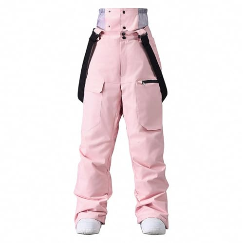 ALSOGO Damen Baggy Skihose Wasserdicht Isolierte Latzhose Winter Herren Snowboard Verstellbare Hosenträger Schneehose Winddicht Outdoor Warme Hose