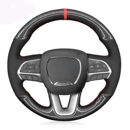 Cubierta Volante para Dodge para Challenger para Charger 2015-2021 para Dodge para Durango 2018-2021 Funda para Volante Coche Piel Gamuza Fundas Volante(Yellow Thread)