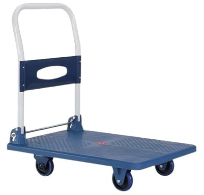 SRKATI Transportkarre Handkarren, Trolleys, faltbares Flachbett-Handhabungsfahrzeug, geräuschloses Frachtziehen, Haushalts-Materialhandhabungswerkzeuge Handwagen(72x48cm-325kg)