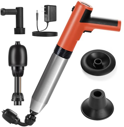 Yelusonw Electric Toilet Plunger - Toilet Plungers for Bathroom, Floor Drain, Sewer, Kitchen Pipes，High-Pressure Home Toilet Clog Remover