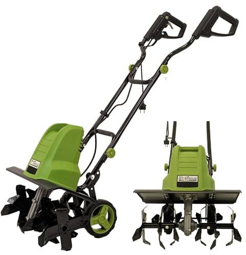 TRUTZHOLM Elektro-Bodenhacke 24 Stahlmesser 45cm breit 22 cm tief 1500W Netzbetrieb Transporträder klappbar Gartenfräse zur Bodenbearbeitung