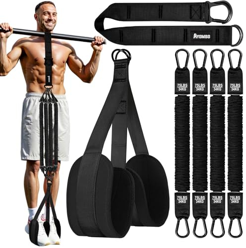Ayombo Pull Up Assistance Bands, Adjustable Resistance Band for Pull Up Bar, Heavy Duty PullUp Assist Workout Equipment with 4 Assistance Bands, Home Gym Strength Training, Exercise Best Partner