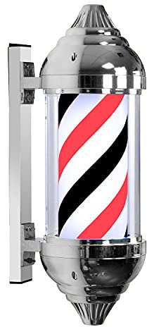 Lámpara LED para Poste de barbería, Resistente al Agua, con Logotipo de Tienda, Estilo clásico, Ideal para Tiendas y Salones de Belleza.