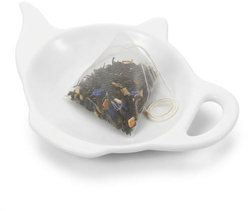 Healifty Tea Bag Dish Ceramic Tea Bag Holder Decorative Teabag Tray Porcelain Saucer for Kitchen Room Home Accessory 1 X Holder