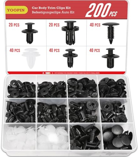 YOOPIN 200 Stück Befestigungsclips Auto Kit, Universelle Spreiznieten Karosserie, 6 Größen Kunststoffnieten Clips, Türverkleidung Clips für Innenverkleidungen und Wartung