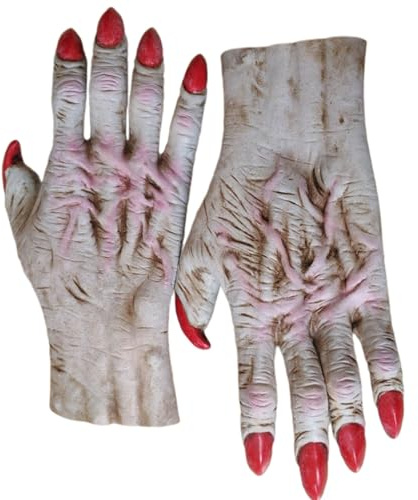 Iuhtrb Halloween Latex Gloves With Long Nails Halloween Costume Realistic Devil Gloves Horror Claw Accessories Cosplay Costumes For Men