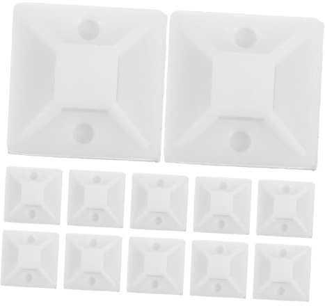 SOPOTUTU Bridas Autoadhesivas para Cables 100 Unidades Base de Montaje en Pe Blanco, Soporte Seguro Dañar la Pared para Organizar Cables Eléctricos