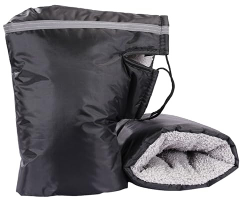 Lyivisk Manchons de guidon pour vélo et moto, coupe-vent, imperméable, bandes réfléchissantes et doublure en peluche, gants d'hiver par temps froid, ajustement universel pour guidon, protection des