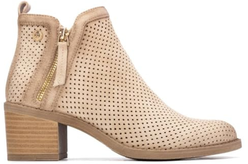 XTI - Botín Mujer Beige - Calzado Cómodo y Versátil - Moda casual - Modelo 14503502 (Talla 38)