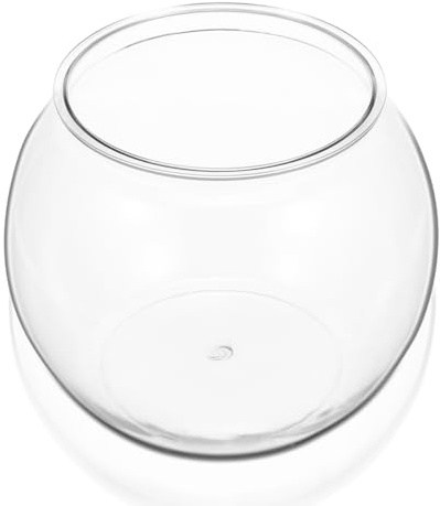 UKCOCO Round Desktop Fish Tank Small Fish Bowl Clear Plastic Aquarium for Home Office Decoration Durable Keeper Container 8.66In