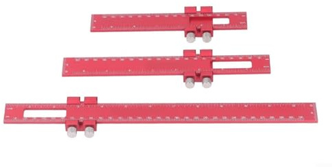 Set di 3 righelli a T in lega di alluminio per la lavorazione del legno, strumenti di misurazione per marcatura da 19,2 cm e 30,5 cm, con angoli di arresto regolabili