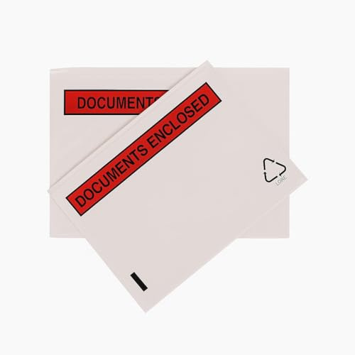 A6 Printed Document Enclosed Wallet (165 x 115 mm) | Peel & Seal Clear Plastic Envelopes/Sleeves/Pockets/Wallets | Attach Invoices, Packing Lists & Delivery Notes to Parcels (200)