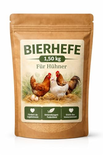 HÜHNER Land Kycklingjäst öljäst för kyckling & fjäderfä, 1,5 kg, fodertillsats med B-vitaminer, mineraler, spårämnen och aminosyror, utan tillsatser