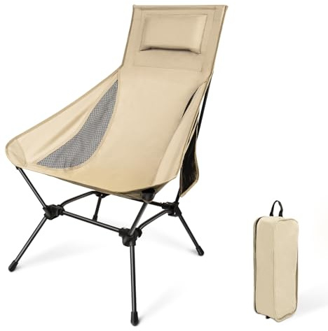 PTSUPLES Faltbarer Campingstuhl Klappstuhl höhenverstellbar, bis 120 kg belastbar, stabil und leicht mit Seitentasche, ideal für Outdoor, Camping und Wandern