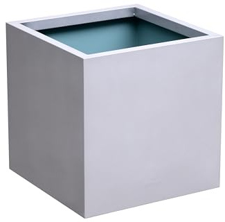 Primrose Zinc Galvanised Silver Cube Planter Pot 40cm (15.7in)