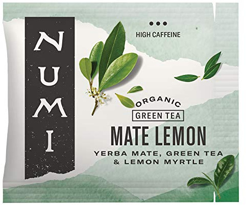 Numi Organic Maté Lemon Tea, 100 Green Tea Bags, Yerba Mate With Green Tea & Lemon Myrtle, Caffeinated