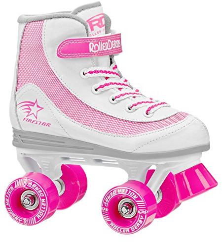 Roller Derby FireStar Youth Girl's Roller Skate White/Pink Size 3