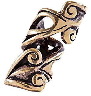 NKlaus Bartperle MARCIE aus Bronze, lebendige Spiralornamentik, 1 Stück