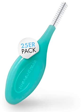 25 Stück: ORAL PREVENT Interdentalbürsten - Zahnreinigung für die Zwischenräume - Zahnzwischenraumbürste - Zahnstein-/Kariesprävention - Grün - 0,80 mm - ISO 5