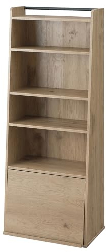 Iris Ohyama, Regal, Möbel, Bücherregal, mit 1 Klapptür, Mehrzweck, Zeitgenössisch, Schlafzimmer, Wohnzimmer, Büro - Book Shelf - IWMG-5 - Aschbraun