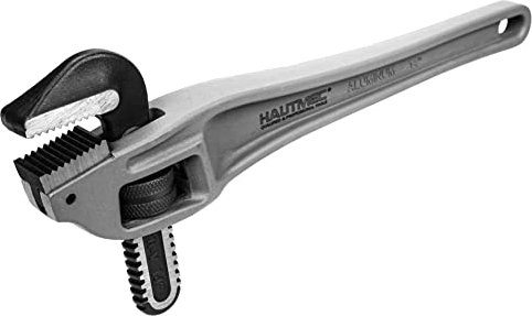 HAUTMEC 350mm (14 Inch) Heavy Duty Aluminum Offset Pipe Wrench, 50mm (2) Jaw Capacity, Adjustable Plumbing Wrench, Drop Forged, Exceed GGG Standard HT0189