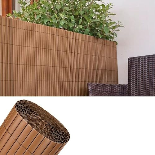 Suinga Cañizo PVC Marron Chocolate | Cañizo Ocultacion PVC Doble Cara 1 x 3 metros | Valla Privacidad Pantalla PVC | Valla Decoracion