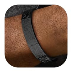 FaithHeart Pulsera Vikinga Celta Trinidad Acero Inoxidable 316L Hombre Brazalete Liso Plano Arbol de Vida Joyería Vikinga Nórdica Irlandesa Mano Muñeca Regalo Reyes