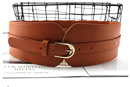NOBRIM Damengürtel Damenhemd Elastischer Bund Pu-Leder Taillensiegelgürtel Wilder Dornschnallengürtel Schwarze Gürtel für Frauen