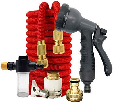 GOENN Tuyau d'arrosage Tuyau d'arrosage Flexible Extensible Tuyau d'arrosage Tuyau Magique de Jardin for l'étirement de Lavage de Voiture (Color : Red, Size : 33FT-10M Extended)