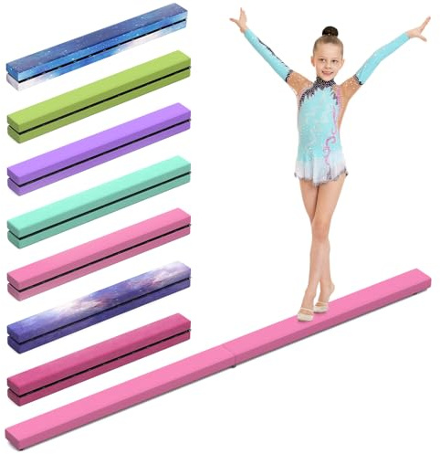 U`King Barra de Gimnasia Plegable, Barra de Equilibrio, 2,1 m/220 Libras, de Ante sintético, para Entrenamiento en casa, Gimnasio, Ejercicio, Ejercicio