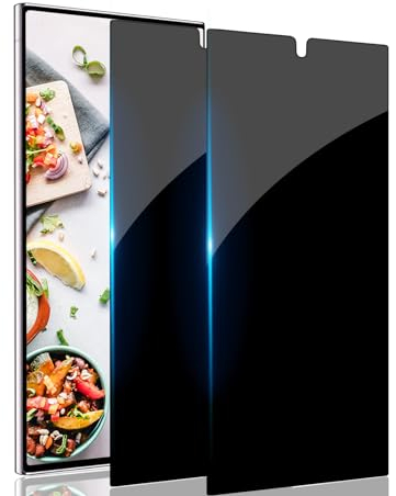 Privacy Schutzfolie Samsung Galaxy S24 Ultra, Privatsphäre Displayschutzfolie, 9H Härte Gehärtetes Glas Folie, Kratzfest Sichtschutzfolie, 2 Stück Anti Spionage Film Blasenfrei
