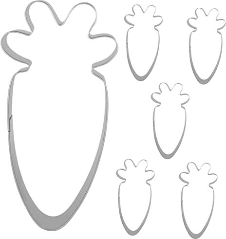 PRETYZOOM 6pcs Carrot Shaped Cookie Cutters for Easter Baking Stainless Steel Molds for Cookies Pancakes and Crafts for Creative Decoration and Fun Baking Activities