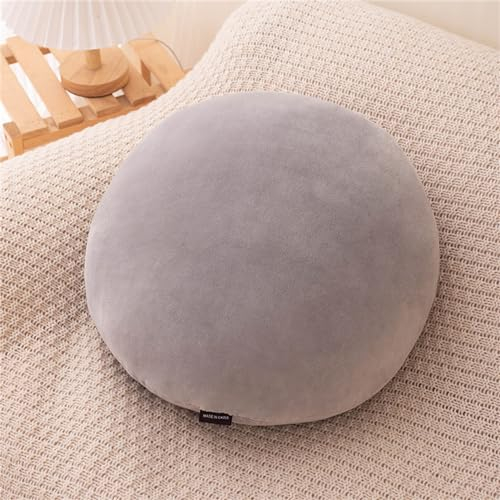 Ueiwffzo Kissen Rund Ballkissen Sofakissen Dekokissen Plüschtier Kissenfüllung Zierkissen, Kuschelkissen Flauschig Kuscheltier für Wohndekoration (Kühles Grau)