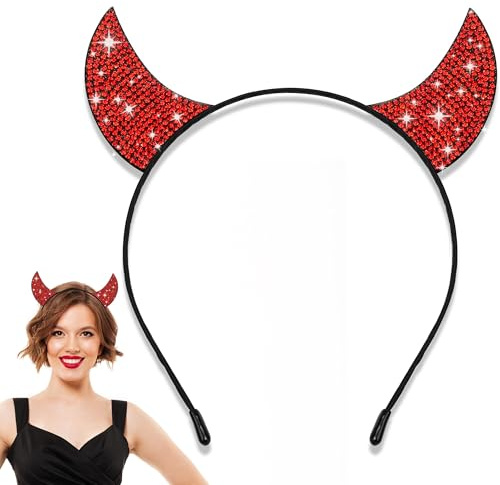 YUNHENTONG Halloween Teufelshörner Haarreif, Teufel Hörner Stirnband für Maskerade Cosplay Requisiten (B)