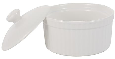 COLLBATH 1stück Keramik Dampfschüssel Mit Deckel Für Pudding Und Eier Multifunktionale Dessertschale Für Backofen Und Mikrowelle Weiße Farbgebung