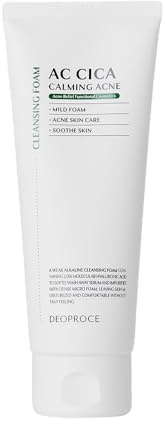 Deoproce Acne Cica lugnande rengöringsskum för akne, 150 ml, koreansk hudvård, Centella asiatiskt extrakt, vitamin trädfrukt, Flo-extrakt, 5,07 uns (förpackning